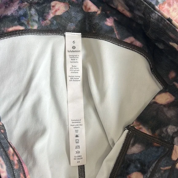 Lululemon Speed Up Tight Leggings Frosted Rose Multi Sz 6 - Picture 7 of 10
